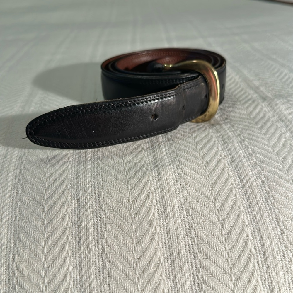 Men’s Coach 3872 Leather Black Stitch Belt - Authentic - size 38